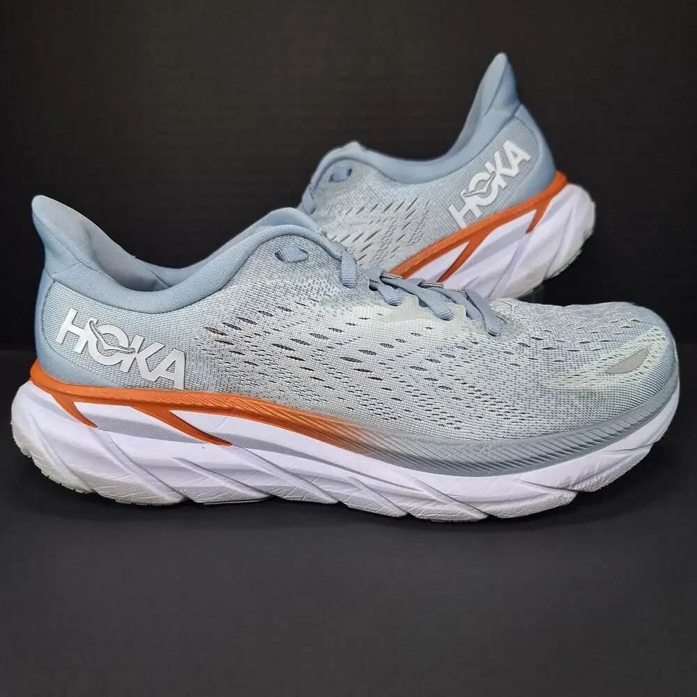 Hoka One One Clifton 8 Womens 9.5B Blue Fog 1119394 BFPA Running Shoes Sneakers